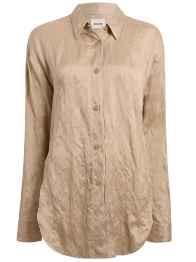 Khaite Refined Relaxed Shirt With Dropped Shoulders - Size S In Beige