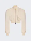 Khaite Zipper Pilot Jacket In Beige