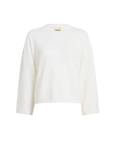 Khaite Relaxed Fit Crewneck Sweater In White