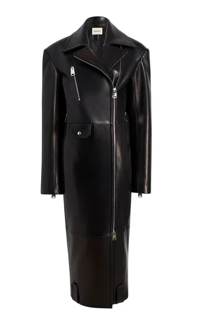 Khaite Remington Zip-detailed Leather Midi Dress In Black