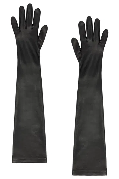 Khaite Remo Long Gloves In Black