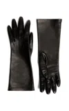 Khaite Remo Mid Leather Gloves In Black