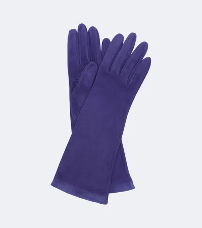 Khaite Remo Suede Gloves In Purple