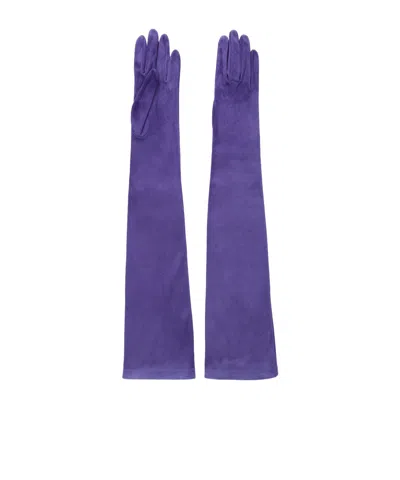 Khaite Remo Suede Gloves In Purple