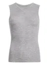 Khaite Renato Rib Merino Wool Blend Sleeveless Sweater In Gray