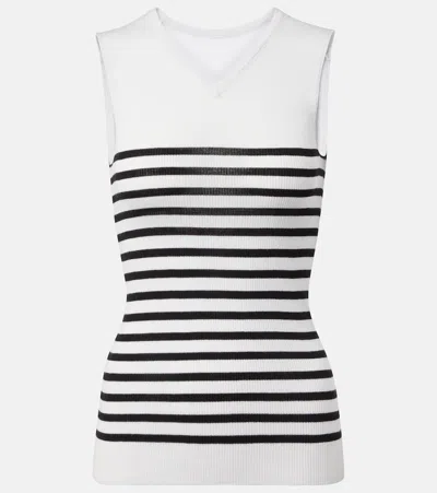 Khaite Renato Striped Wool-blend Top In Multi