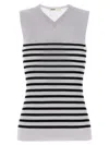 Khaite Striped Sleeveless Top In Purple