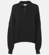 Khaite Rene Cashmere Polo Sweater In Black