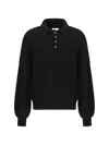 Khaite Rene Cashmere Polo Sweater In Black