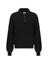 Khaite Rene Cashmere Polo Sweater In Black