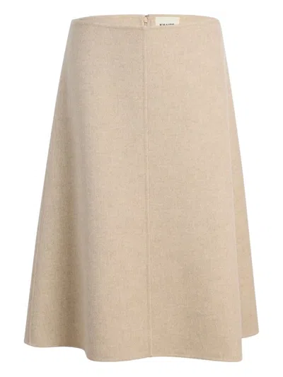 Khaite Renta A-line Skirt In Neutral
