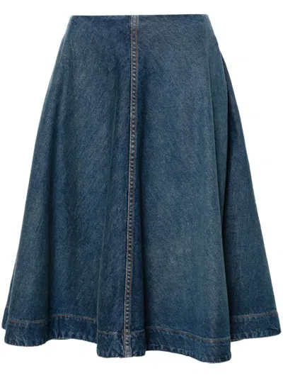 KHAITE RENTA DENIM SKIRT