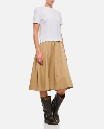 Khaite Renta Midi Skirt In Beige
