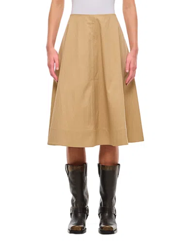 Khaite Renta Midi Skirt In Brown