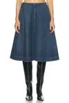 Khaite Renta Denim Midi Skirt In Stinson