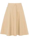Khaite Renta Twill Midi Skirt In Neutrals