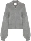 Khaite Zip-up Cashmere Blend Cardigan In Grey