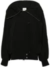 Khaite Rhonda High Neck Twill Bomber Jacket In Black