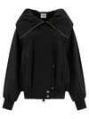 Khaite Rhonda High Neck Twill Bomber Jacket