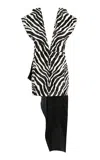 Khaite Rianna Zebra-printed Haircalf Mini Dress