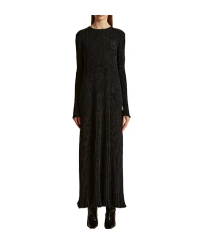 Khaite Rib Knitted Dress In Black