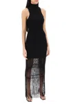 Khaite Black Ribbed Knit Turtleneck Maxi Dress In Black
