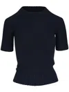 Khaite Ribbed Knit T-shirt In Black