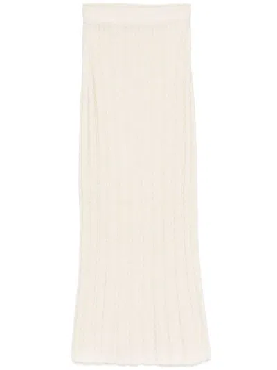 KHAITE KHAITE RIBBED SILK-CASHMERE BLEND KHAITE SKIRT