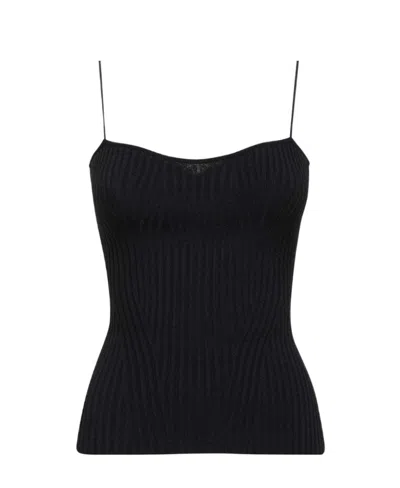 Khaite Ribbed Sleeveless Top In Black