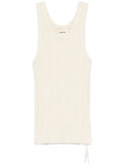 Khaite Ribbed Tank Top In Neutrals