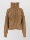 Khaite Lanzino Funnel-neck Cashmere Jumper In Brown