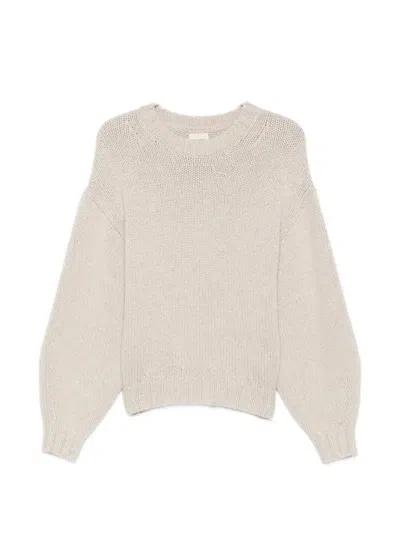 Khaite Ribbed-knit Balloon-sleeve Sweater In Multi
