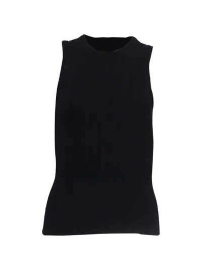 Pre-owned Khaite Ribbed-knit Tank Top In Black