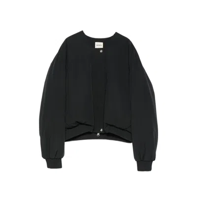 KHAITE RIBBED-TRIM COLLARLESS JACKET