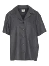 Khaite Womens Storm Riordan Camp-collar Stretch-wool And Cashmere Shirt In Gray