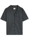 Khaite Riordan Melange Wool-blend Shirt In Black