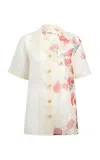 Khaite Riordan Printed Silk-organza Top