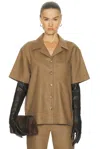 Khaite Short-sleeve Pocket Shirt In Brown