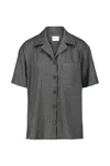 Khaite Womens Storm Riordan Camp-collar Stretch-wool And Cashmere Shirt In Gray