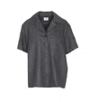 Khaite Womens Storm Riordan Camp-collar Stretch-wool And Cashmere Shirt In Gray
