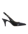 Khaite River Crinkled Leather Slingback Pumps In Black