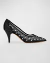 Khaite River Crystal Mesh Pumps In Black