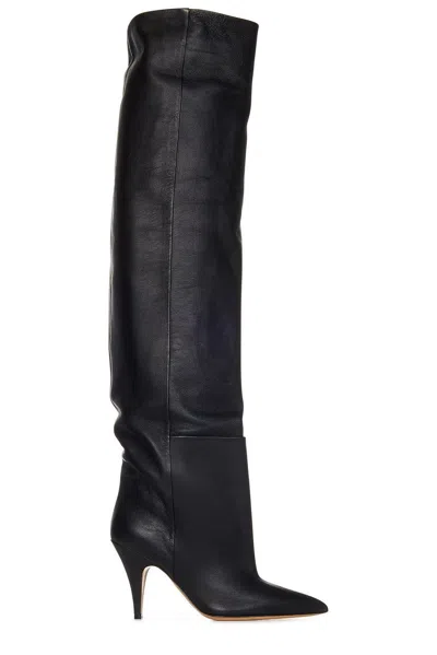 Khaite River Pointed-toe Knee Boots In Black