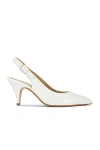 Khaite River Crinkled-leather Slingback Pumps In White