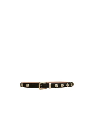 Khaite Rivet Needle Buckle Belt In Black