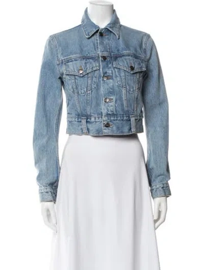 Pre-owned Khaite Rizzo Denim Jacket In Blue