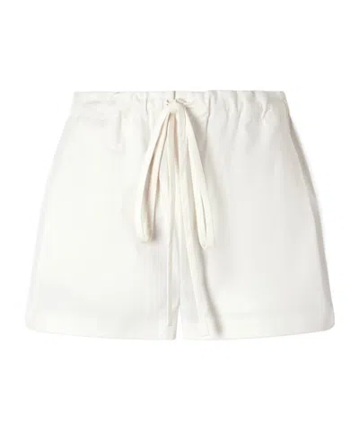 Khaite Robbie Cotton And Silk-blend Shorts In White