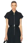 Khaite Robin Cropped Zip-front Top In Black
