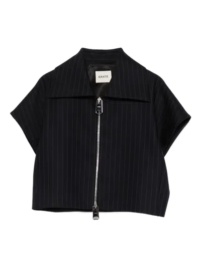 Khaite Robin Zipped Shirt In Black