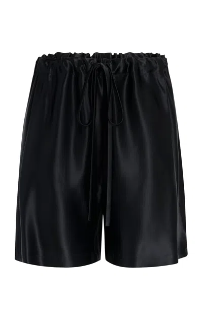 Khaite Rohe Satin Shorts In Black